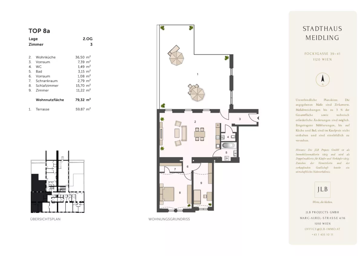 STADTHAUS MEIDLING – Grundriss Top 8A – JLB