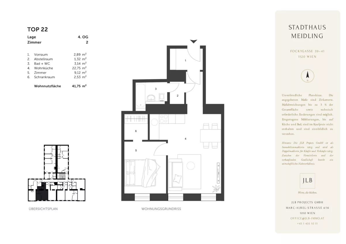 STADTHAUS MEIDLING – Grundriss Top 22 – JLB
