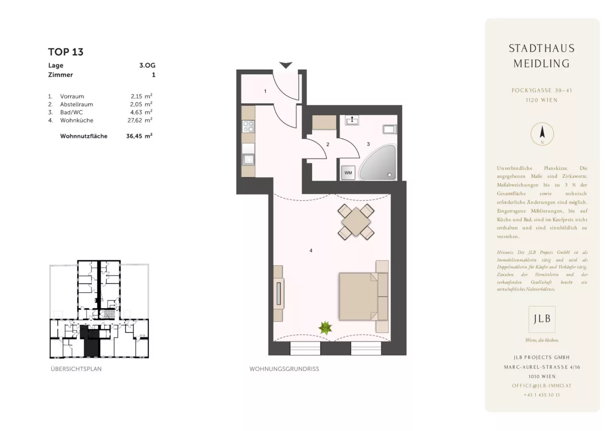 STADTHAUS MEIDLING – Grundriss Top 13 – JLB