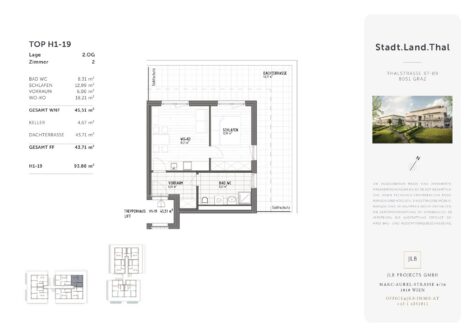ERSTBEZUG: 2 Zimmer + 44 m² Dachterrasse | Graz-Gösting, 8051 Graz, Dachgeschosswohnung