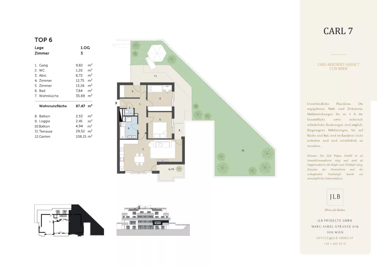 JLB Grundriss – Wohnungsplan Top 06 - CARL 7 - 1170 Wien