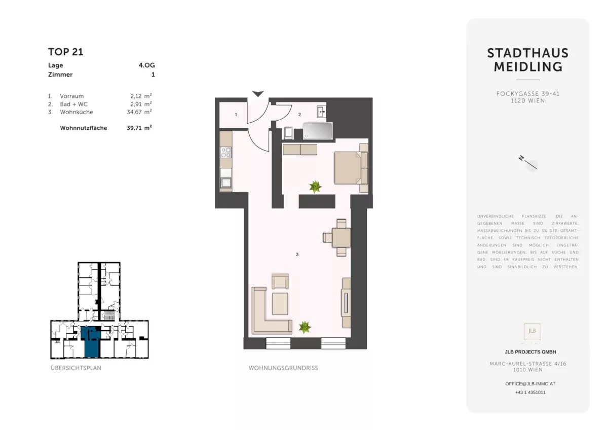 STADTHAUS MEIDLING – Grundriss Top 21 – JLB