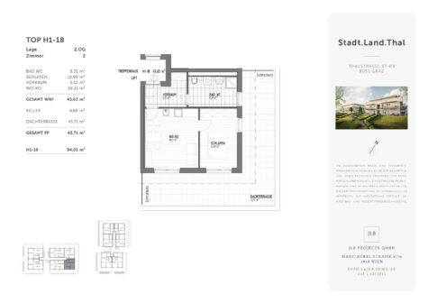 ERSTBEZUG: 2 Zimmer + 44 m² Dachterrasse | Graz-Gösting, 8051 Graz, Dachgeschosswohnung