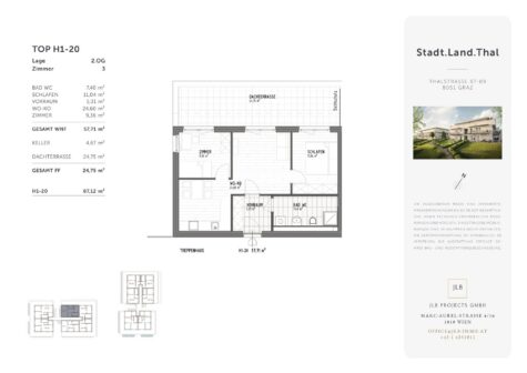 ERSTBEZUG: 3 Zimmer + 25 m² Dachterrasse | Graz-Gösting, 8051 Graz, Dachgeschosswohnung