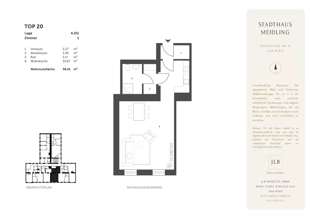 STADTHAUS MEIDLING – Grundriss Top 20 – JLB