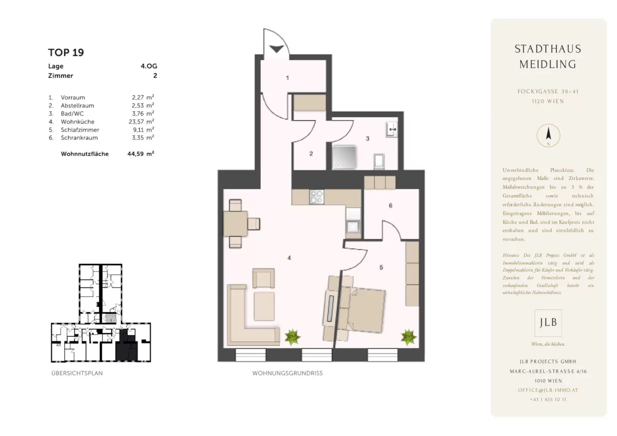 STADTHAUS MEIDLING – Grundriss Top 19 – JLB
