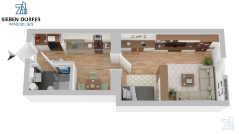 Charmante 30 m² 1-Zimmer-Wohnung im EG mit separater Küche, 8055 Graz, Erdgeschosswohnung