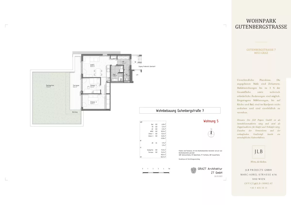JLB Grundriss – Verkaufsplan Gutenbergstraße Top 5